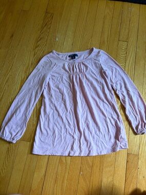 GAP Women's Pale Pink Long Sleeve Scoop Neck Top